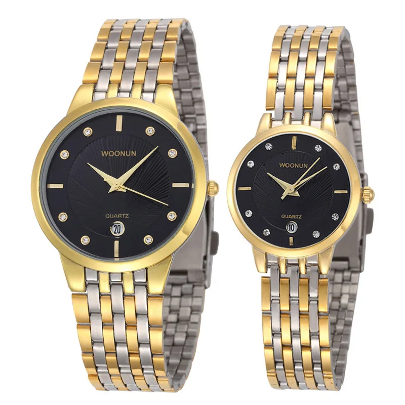 Fashion Men Women Ultra Thin Watches 2023 WOONUN Luxury Brand Stainless Steel Quartz Couple Watches For Lovers Water Resistant