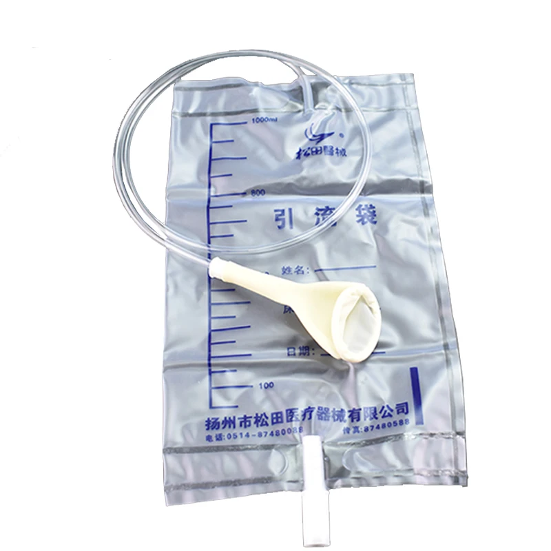 5Pcs Disposable Sterile Urine Catheter Bag Urinary Drainage Bag PVC Urine Collection Bag 1000ml With Outlet Valves Anti-reflux