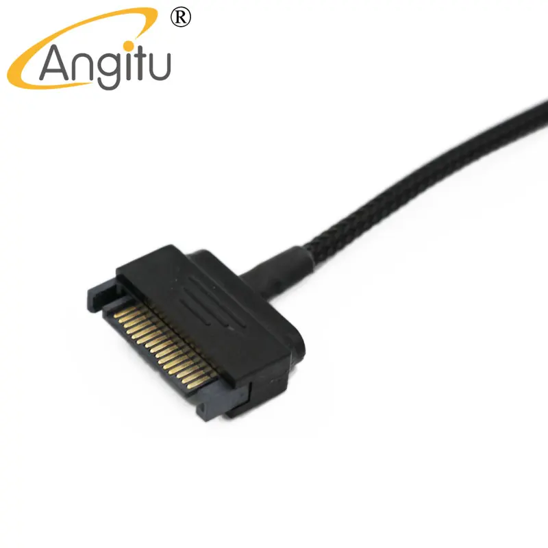 كابل طاقة محرك ضوئي Angitu ، من ساتا إلى 6 دبوس ، دفتر ملاحظات من 15 دبوس إلى 6 دبوس ، كابل محول محرك رفيع للغاية ، 30 ، 12 "، 50