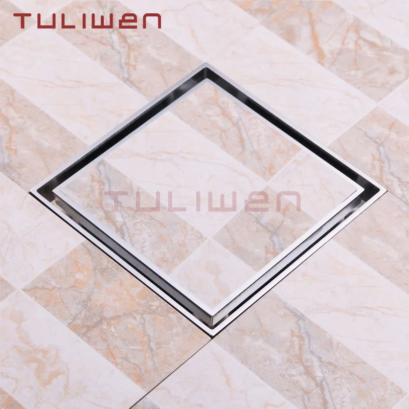 15 centimetri Quadrati In Ottone Scarico A Pavimento Invisibile Drainer Doccia Rifiuti