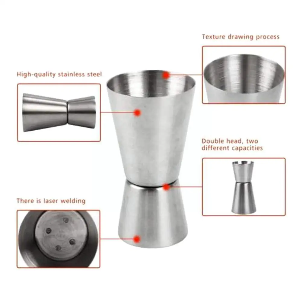 25 /50 Ml Steel Cocktail Shaker Measure Cup Bar Party Wine Shot Double Accessories Bar Spirit Drink Jigger Measure Cup Y8R4