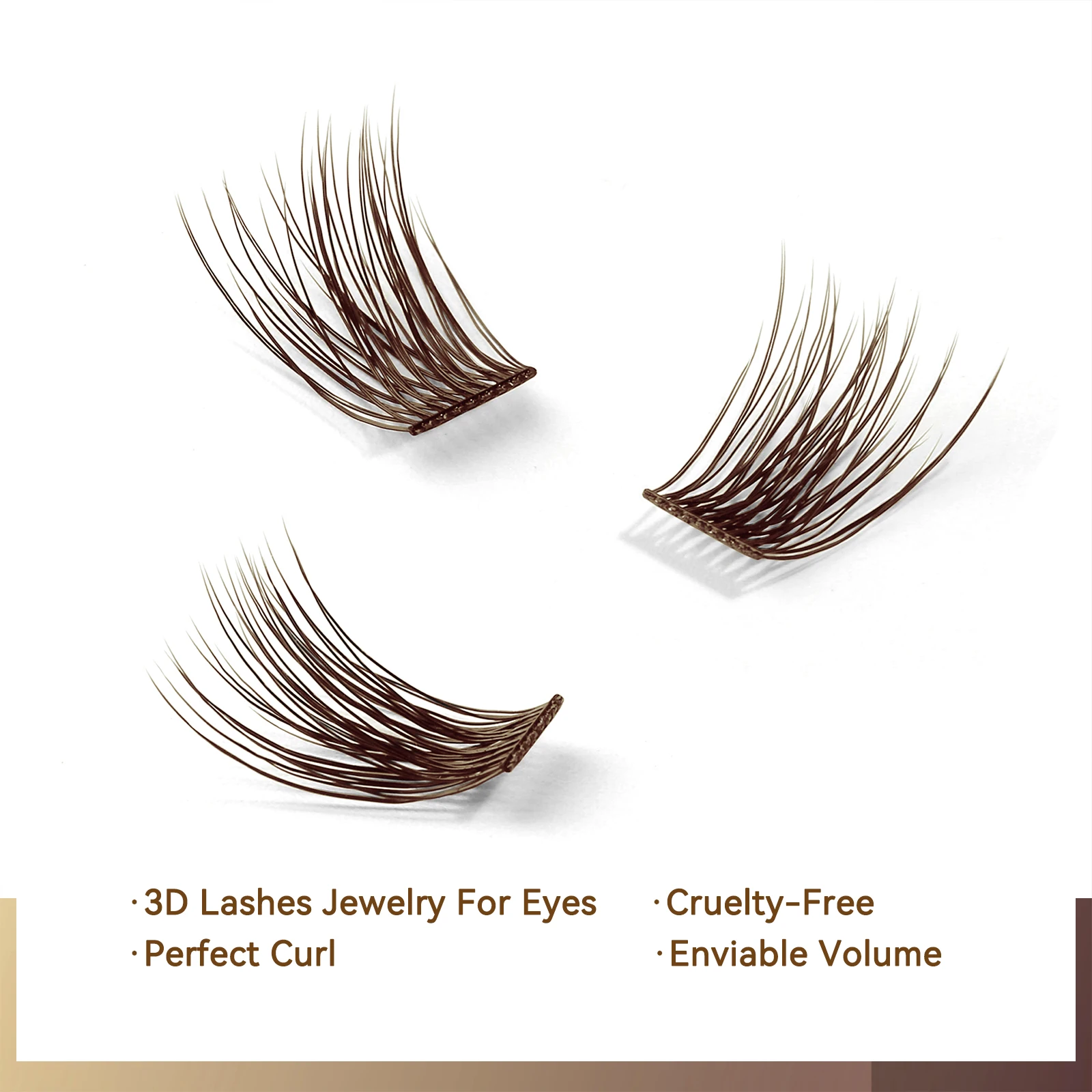 Cluster Lashes Brown eyelashes Extension DIY Segmented Lashes 48 Volume Natural Individual Colored Lashes