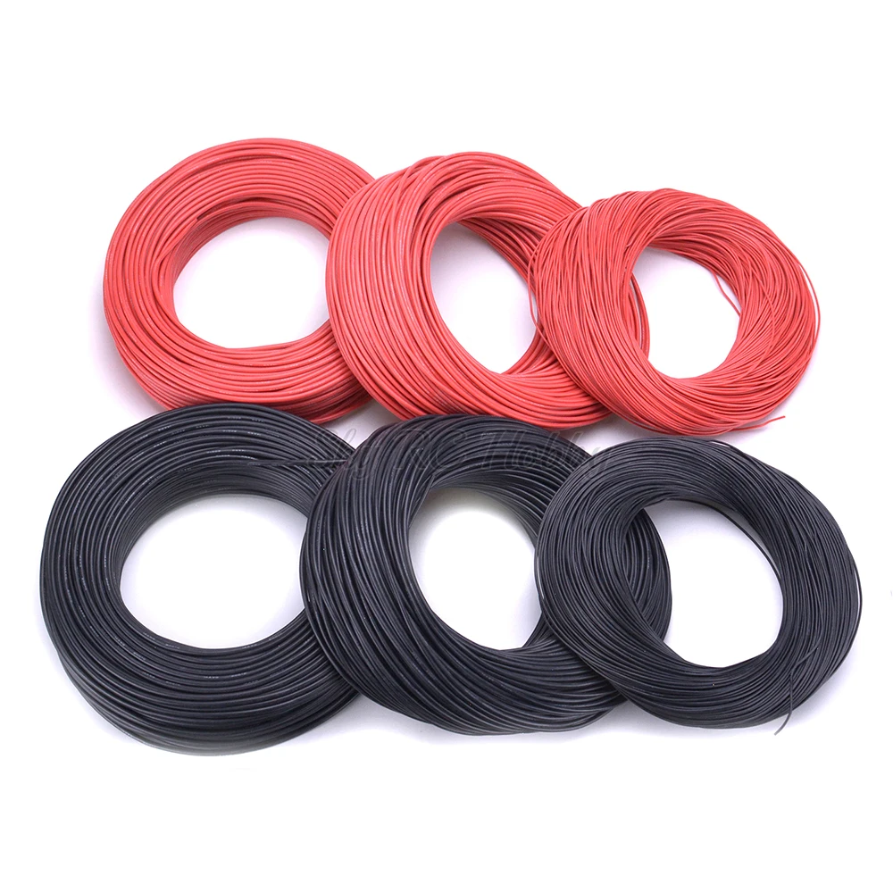 5 meter Red + 5meter Black Silicon Wire 12AWG 14AWG 16AWG 18AWG 20AWG 22AWG 24AWG 12 14 16 18 AWG Silicone Silica Gel Wire Cable