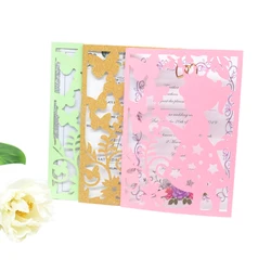 Princess party supplies laser cut baby girl first communion birthday invitation cards baby shower