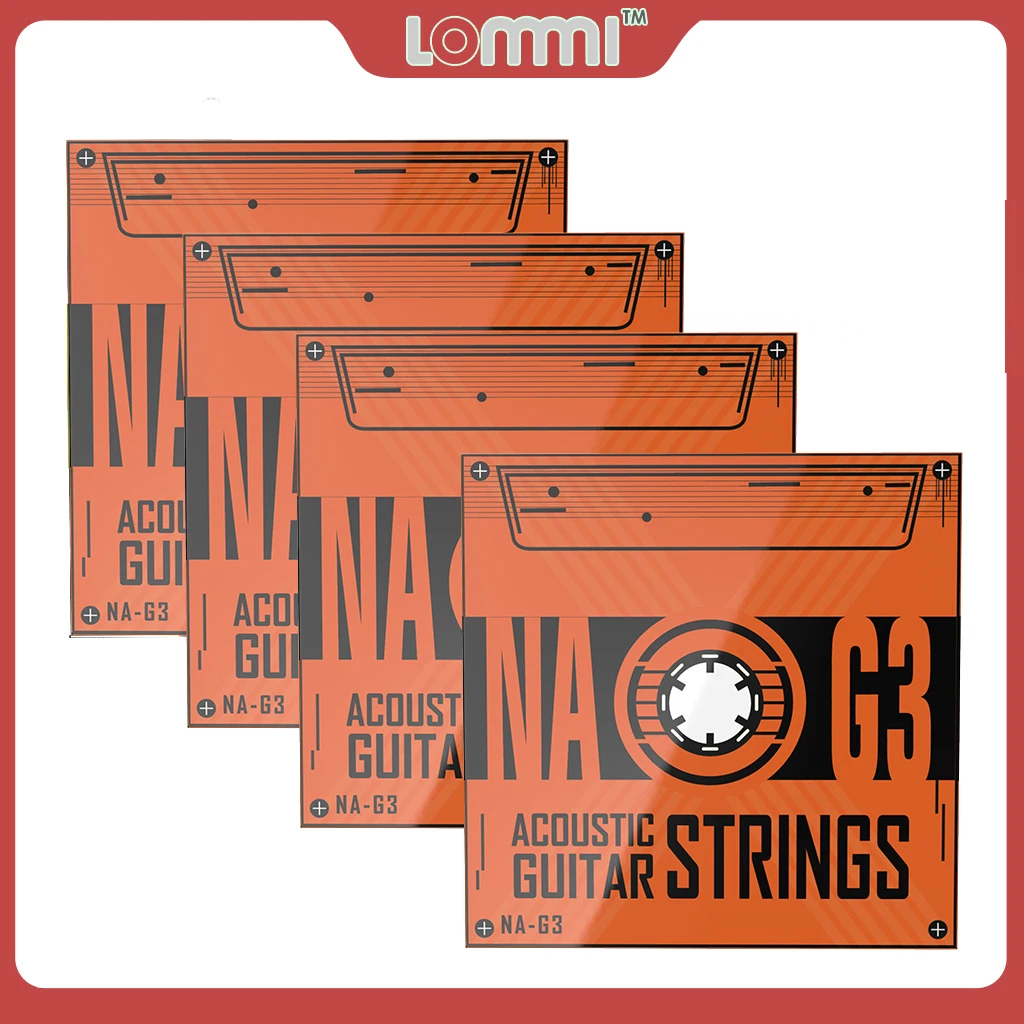 

LOMMI 4 Packs Acoustic Guitar Strings High Quality Strings Guitarra Strings Accessories Original NAOMI Guitar Strings Parts G3