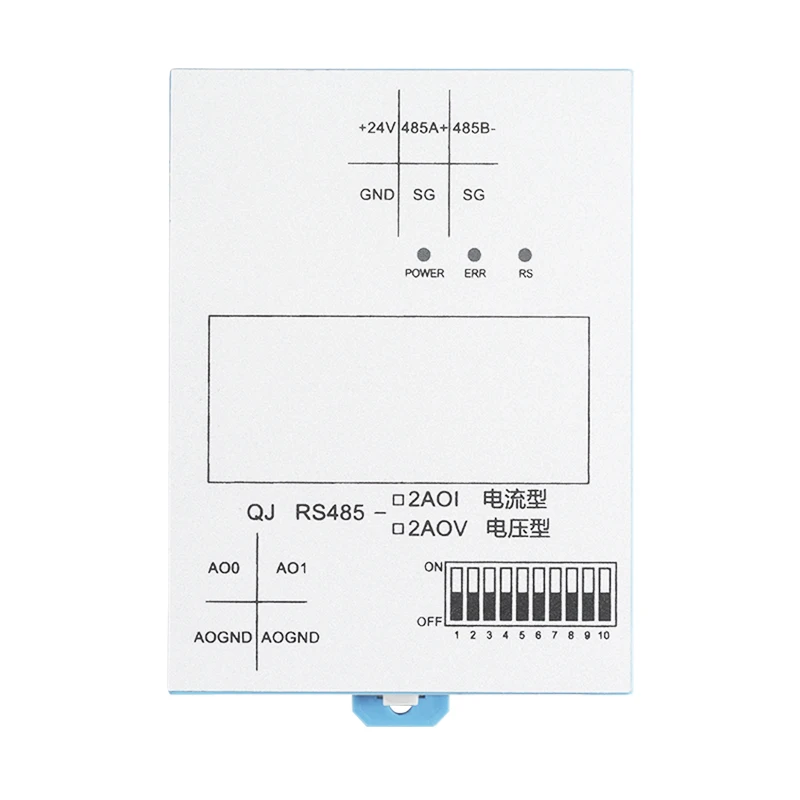 

Huaqingjun 2-Channel RS485 Communication Analog Output Module 0-20mA 0-10V Data Acquisition Modbus RTU Protocol for PLC