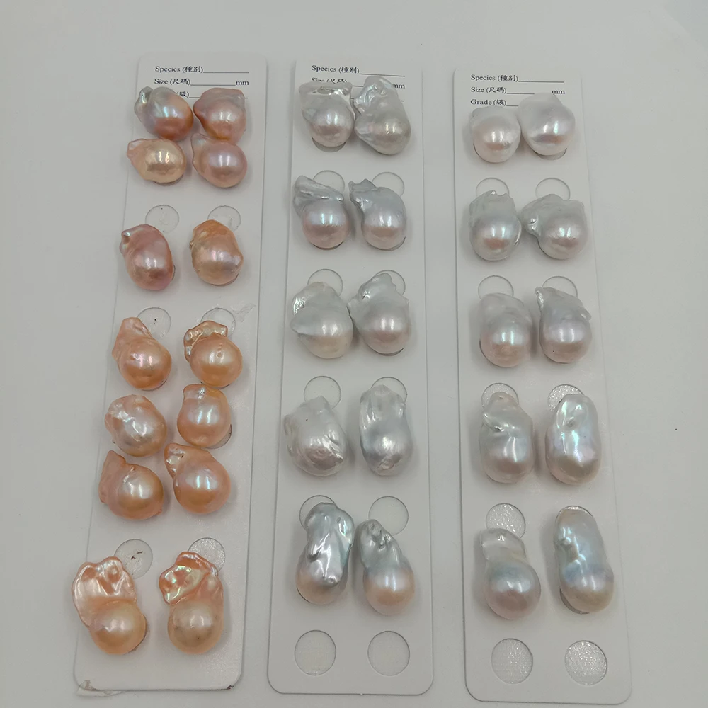 High quality earring in paired 2pcs/lot,L 22-32mm big,KESHI baroque pearl,100% nature freshwater baroque pearl.half hole drilled