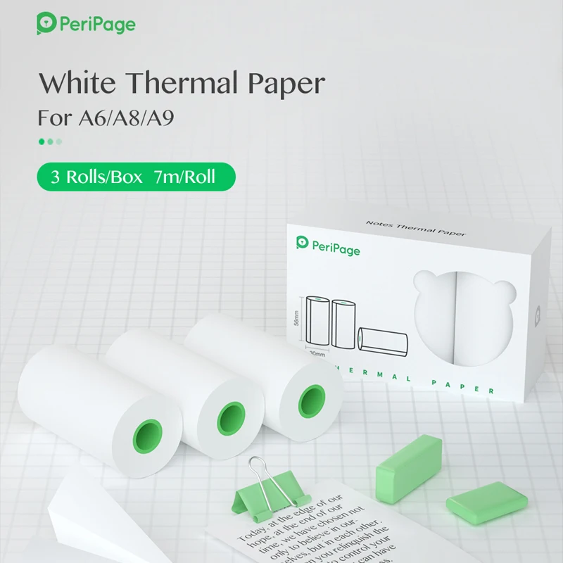 Peripage A6 Papers 58mm 10 Years Official Sticker Label Receipt Color Thermal Paper White Colorful A8 Mini Pocket Photo Printer