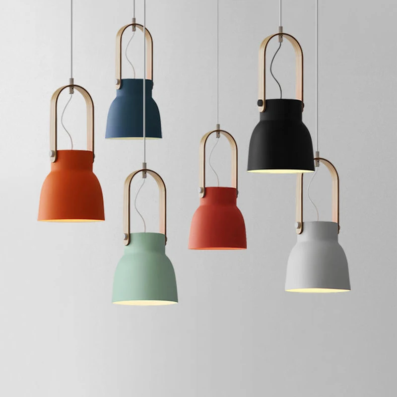 

Nordic LED Pendant Lights Simple Macaron Creative Loft Pendant Lamp Bedroom Living Room Restaurant Lighting Decor Hanging Lamp