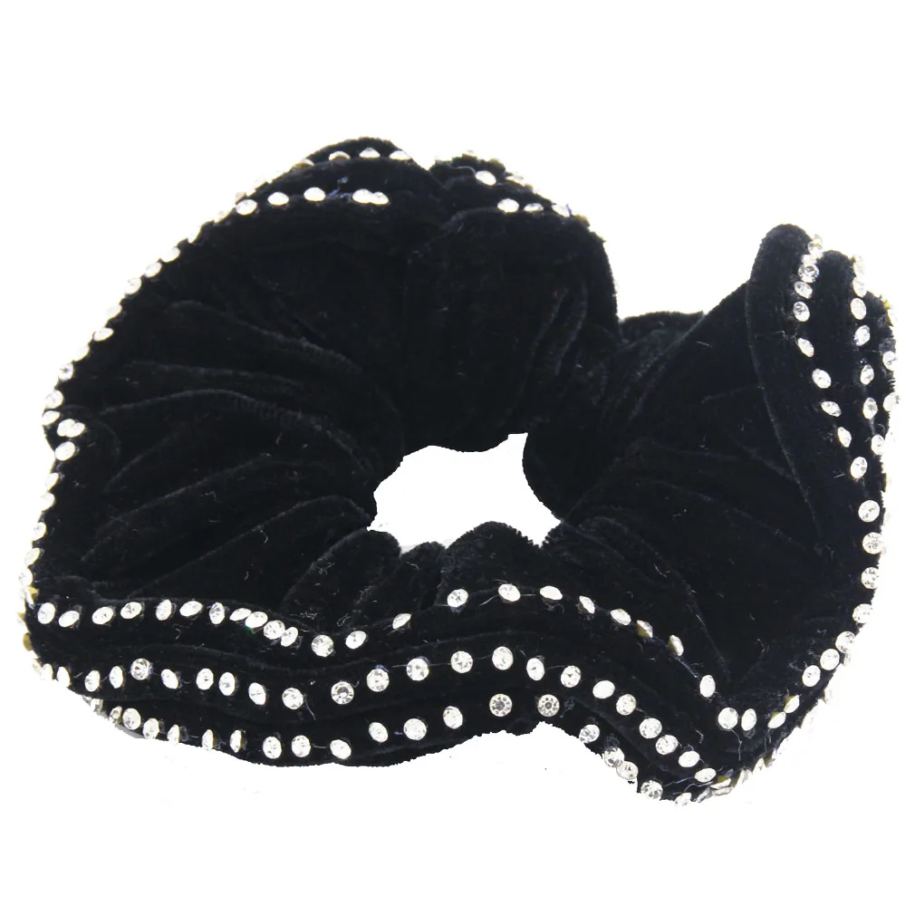 Furling Girl 1PC Velvet Hair Scrunchies with Crystals 9 Designs Elastic Hair Bands Ponytail Holder Hair Accessories for Women