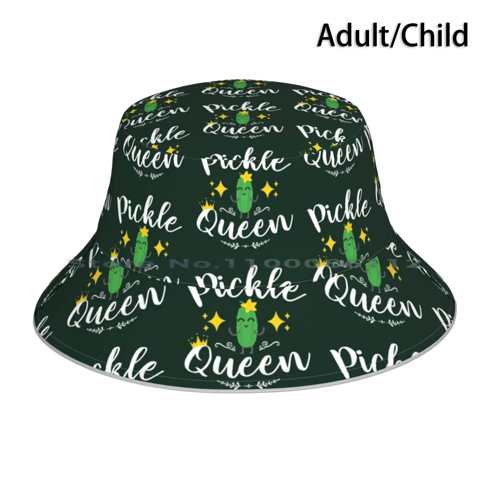 Pickle Queen Bucket Hat Sun Cap Kind Of A Big Dill Cute Green Foodie Pickle Juice Lover I Love Pickles Funny Humor Humour Vegan