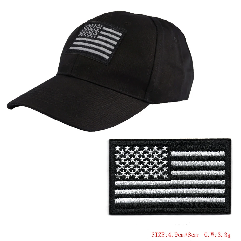 Embroidered thread American Flag Embroidered Patch Patriotic USA Military tactics Patch Iron-On or Sew to Any Garment