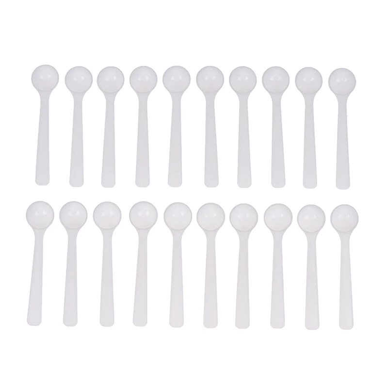 

20PCS/lot 1g Professional Plastic 1 Gram Scoops/Spoons For Food/Milk/Washing Powder/Medcine White Measuring Spoons