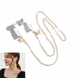 Bluetooth Headset Anti-lost necklace for Airpods Wireless Headset Earring Star butterfly Long necklace