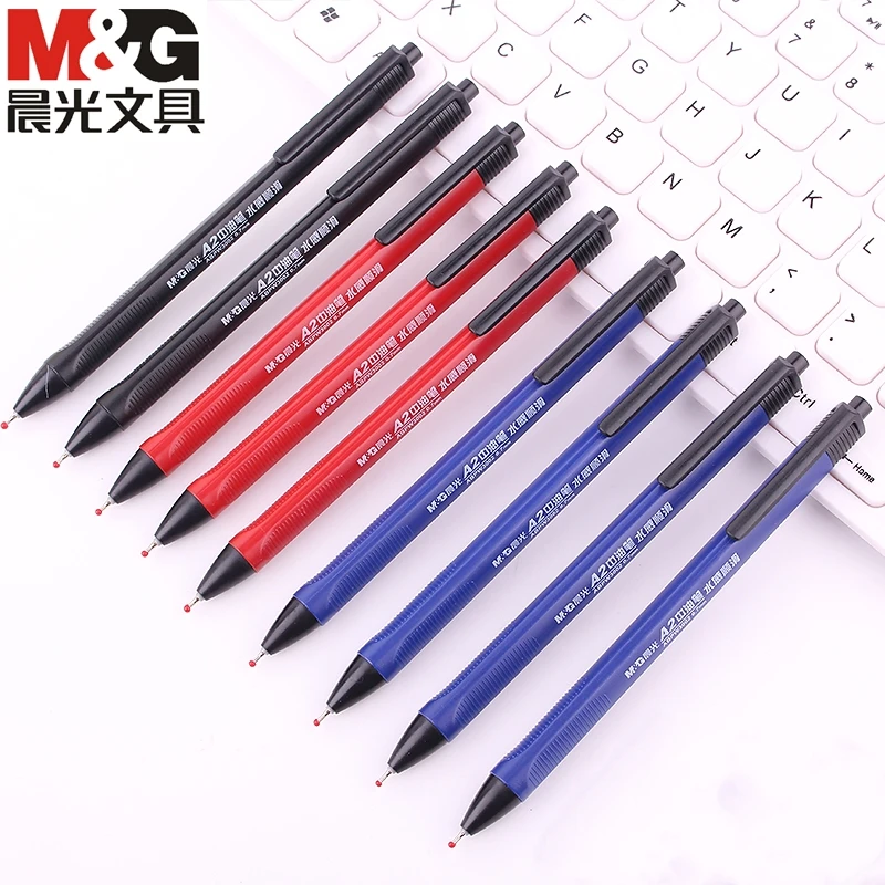 M&G 40pcs Semi Gel Writing Ball Point Pen 0.7mm Black/Blue/Red Economic Ball Pen for School and Office Gift Supply  Ballpoint