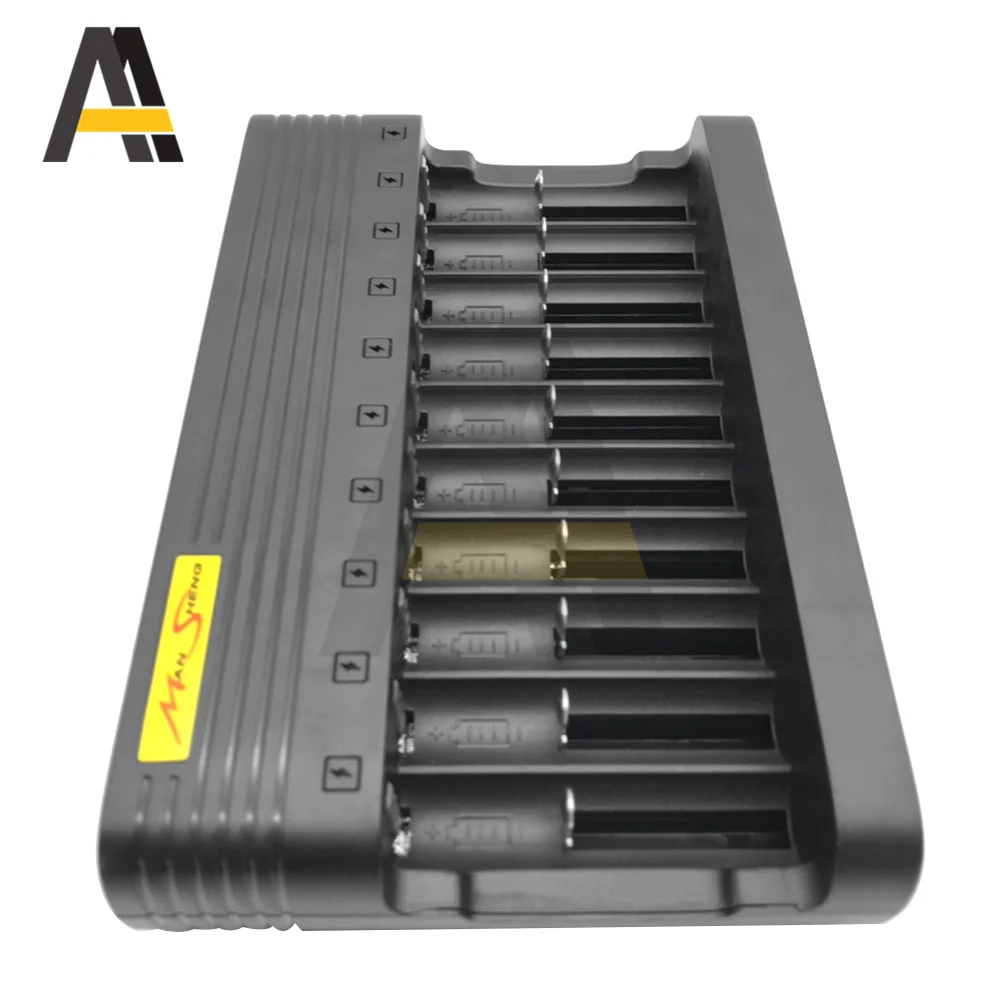 Imagem -03 - Carregador de Bateria de Íons de Lítio Recarregável 10 Slots Carregador Inteligente Universal para 18650 14500 16340 18500