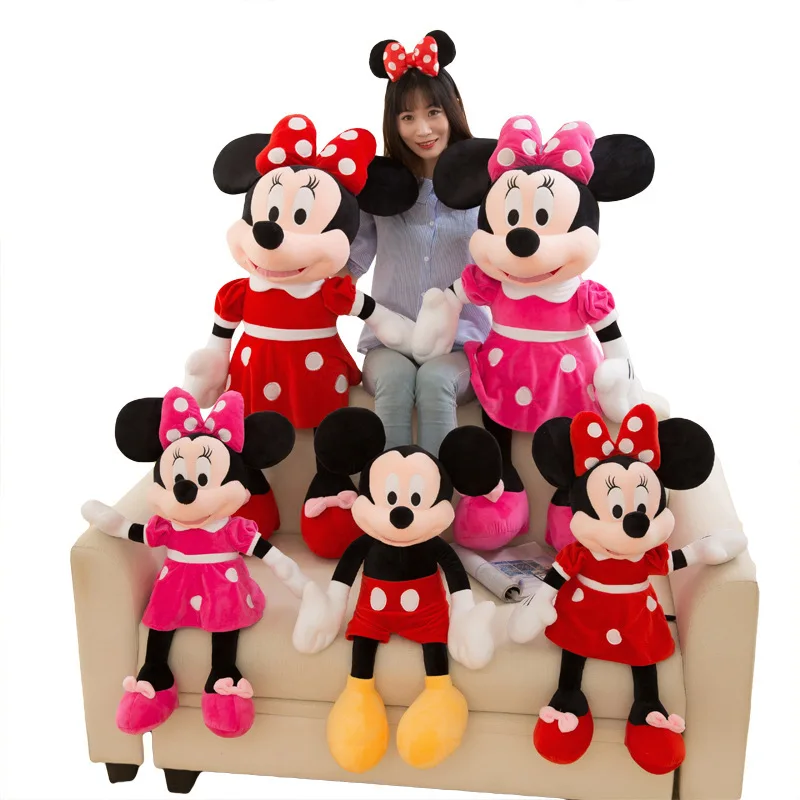 Disney Mickey Mouse Minnie Plush Dolls Stuffed Toys Birthday Christmas Gift for Kids Mickey Minnie Presents