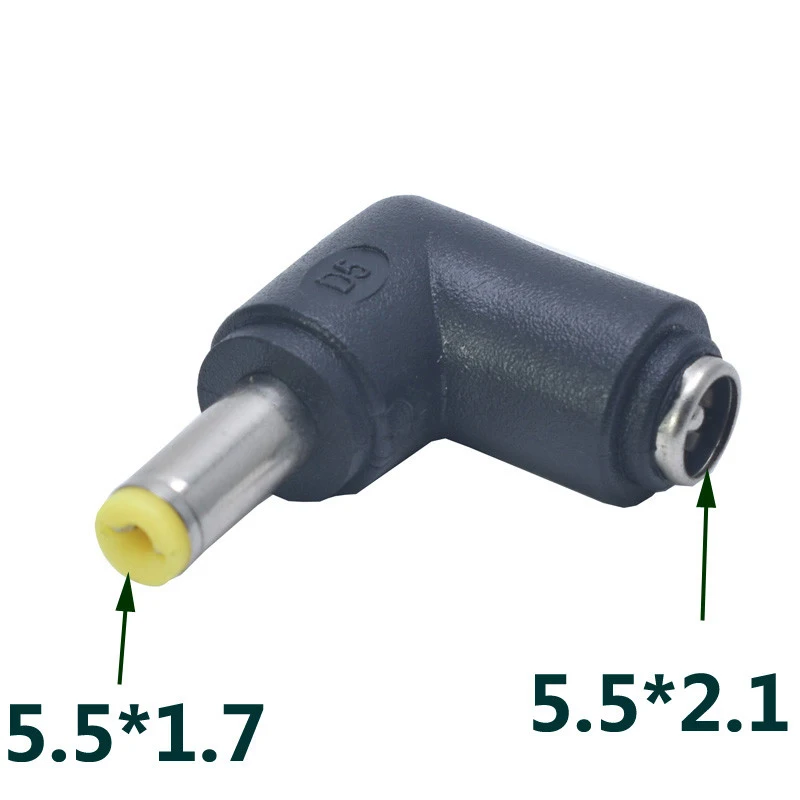 DC Connector 5.5 x 2.1MM Female Power Adapter to 3.0×1.35,5.0*3.0,4.0×1.7, 5.5×2.1,5.5×2.5,6.3×3.0,6.0×4.4MM Male 90 Degree