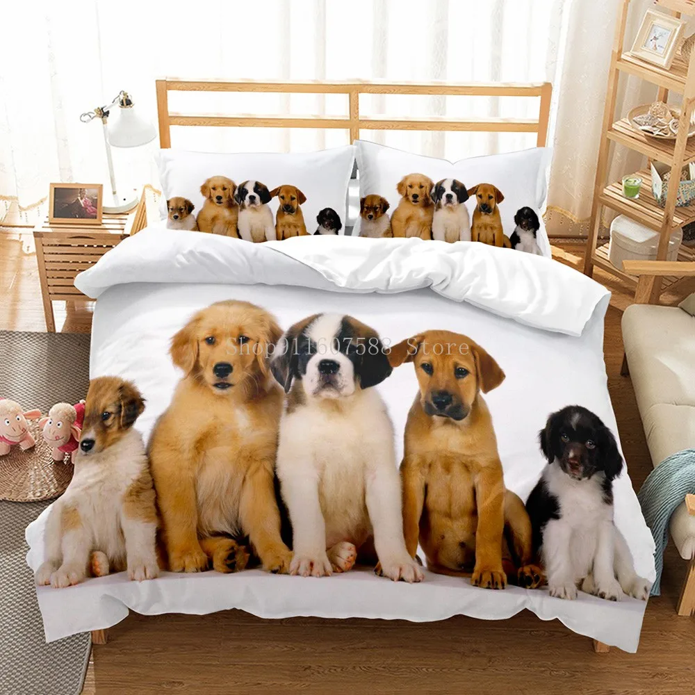 Lovely Dogs Animal 3D Bedding Sets Cute Husky Duvet Quilt Cover Set Kids Comforter Bed Linen Pillowcase Pets Dog