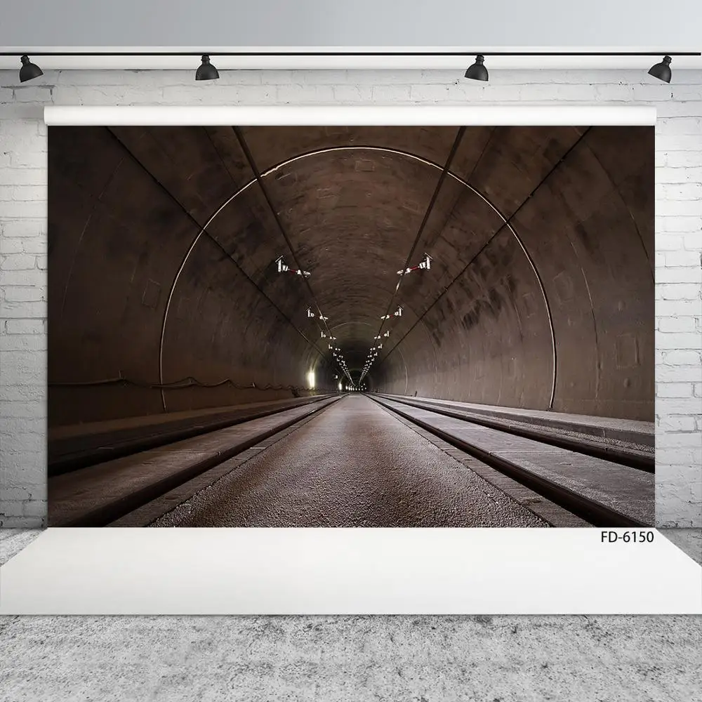 Dark Tunnel Photo Backdrop Computer Printed Photocall Background for Children Baby Portrait Pets Photophone Photography Props