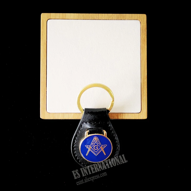 Masonic Key Chain Blue \'Compass and Square G\' Badge Mason Freemason Exquisite Accessories Key Ring