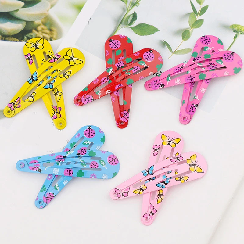 20Pcs/Set Colorful Snap Hair Clips Child Metal Barrette Geometric Solid Color Hairpins Girl Kids Hairgrip Baby Hair Accessories