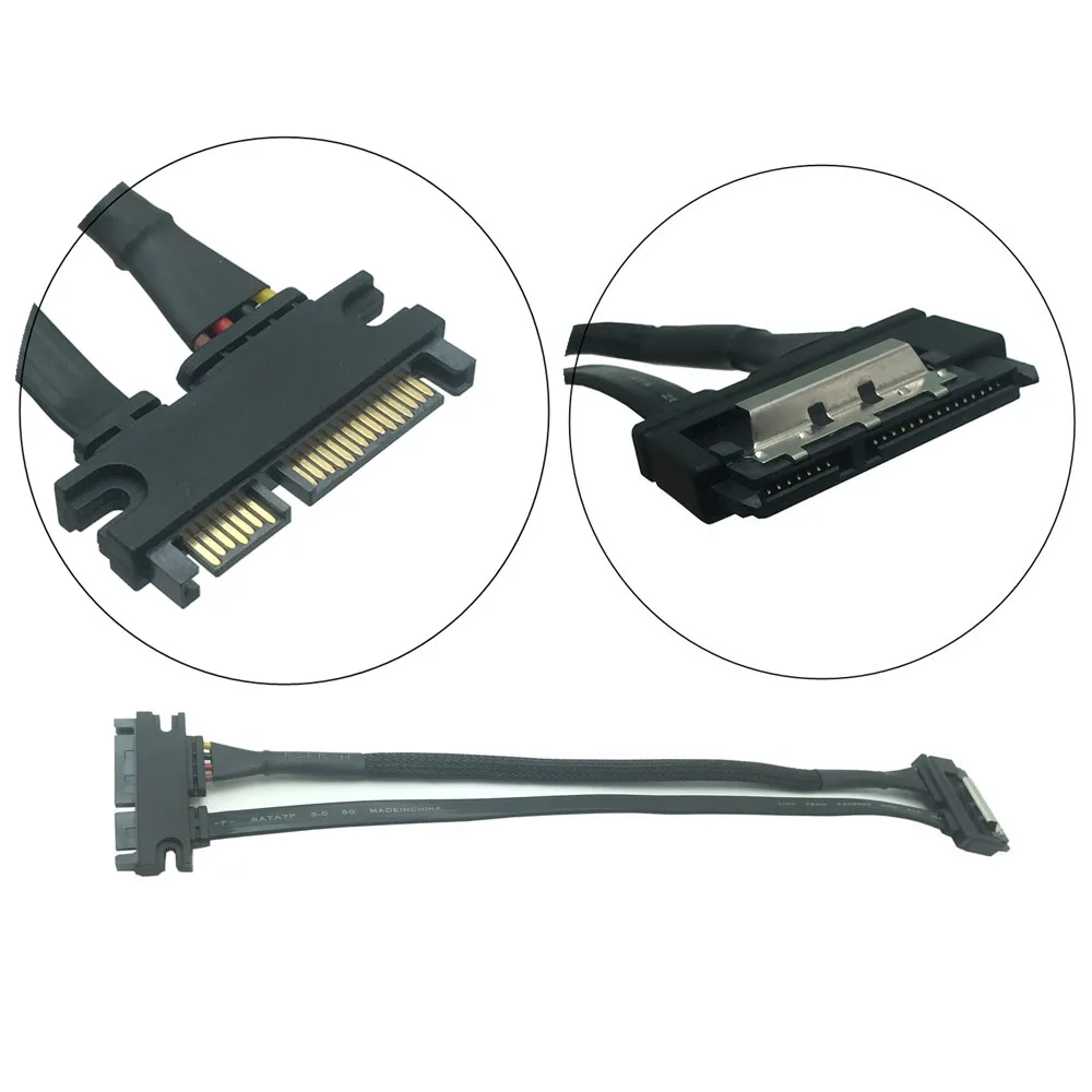 SATA 22 Pin Male To Female Sata Extension Cable SATA 3 III 22 Pin Male to Female 7+15 Pin SATA Data Power Combo Extension Cable