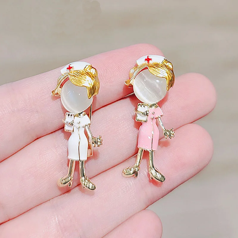 Broche de Enfermera y Doctora Adorable, Accesorios Creativos para Fiesta, Pin de Solapa para Mujer