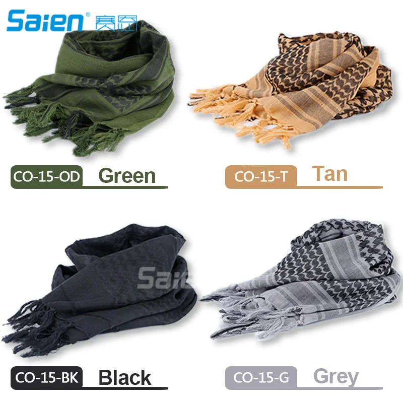 100% Cotton Military Shemagh Arab Tactical Desert Keffiyeh Thickened Scarf Wrap for Women and Men 43\