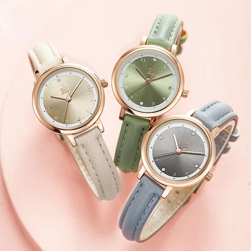 2021 New Lady Watch The Sun Set Auger Grain on Female Table Belt Type Quartz Watch Quartz  Buckle Stop Watch ladies watch