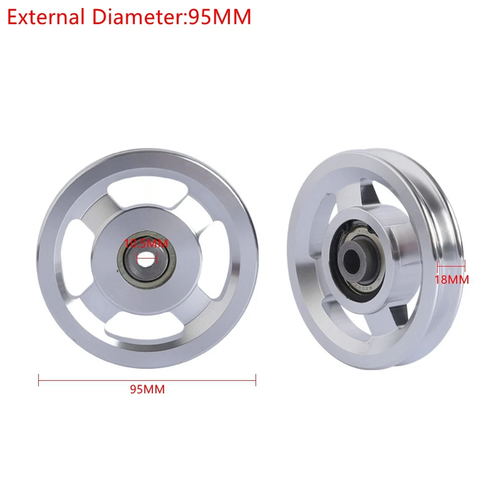 1 pz attrezzatura di trasmissione universale in lega di alluminio diametro 73 88 95 110 114MM cuscinetto puleggia ruota adatta attrezzature per il