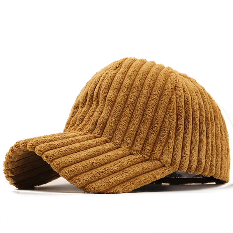 Simple Corduroy Girl winter Baseball Cap Women Casquette Fitted Hats Gorra Trucker Cap Snapback Ladies warm Baseball Hat