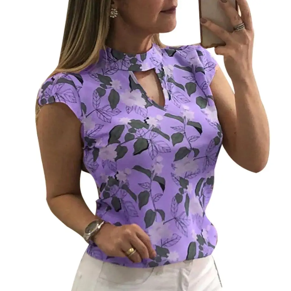 woman tshirts Summer Fashion Flower Leaves Print Breathable Chiffon Short Sleeve T-Shirt Top woman ropa mujer женские футболки