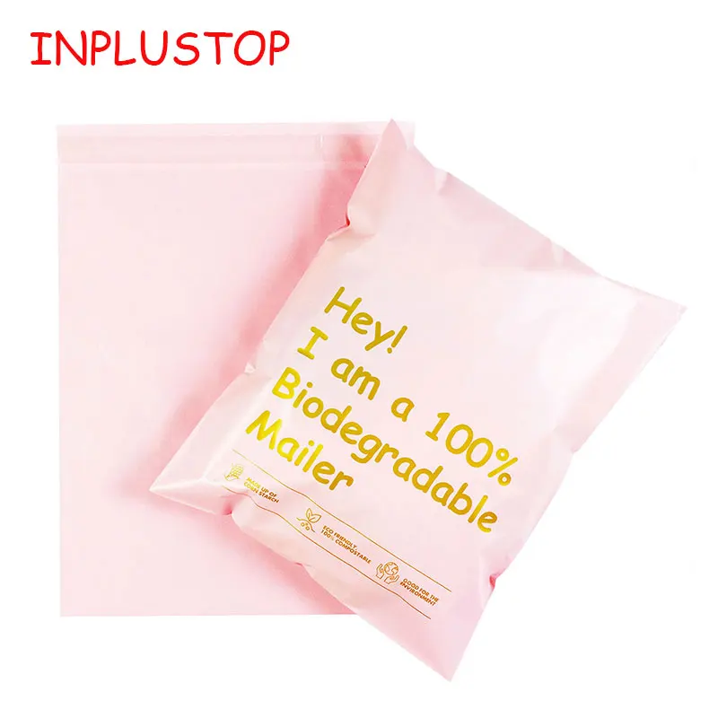 INPLUSTOP 50Pcs Degradable Poly Courier Bags 100% D2W Biodegradable Envelope Storage Mail Pouch Eco Clothing Mailer Postal Bag