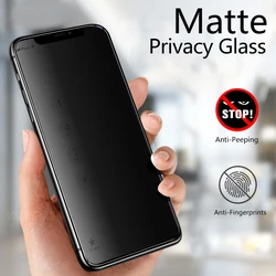 Privatsphäre + mattes gehärtetes Glas für iPhone X XS XR 11 12 13 Mini 14 15 16 Pro MAX 6 7 8 Plus SE Anti-Spionage-Peeping-Displayschutz