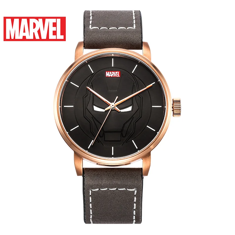 Disney Originele Marvel The Avengers Thor Odinson Iron Mannen Japan Quartz Horloge Lederen Kalender Lichtgevende 50M Waterdicht 9039 9005