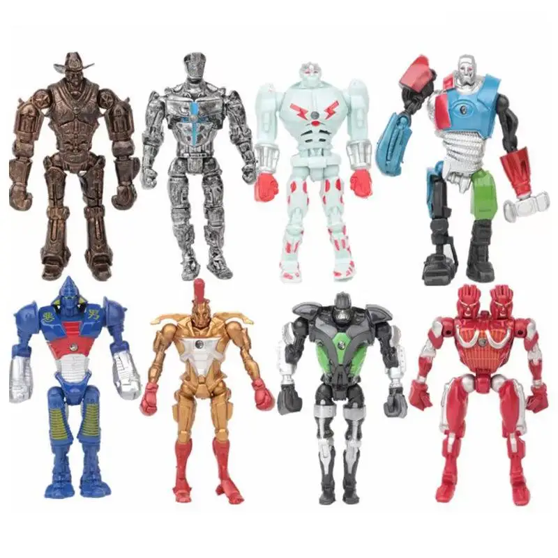 8pcs/set 13cm Real Steel Zeus Atom Midas Adam Raider Robot Model Toys Gift Action Figure Collect ornament children Christmas toy