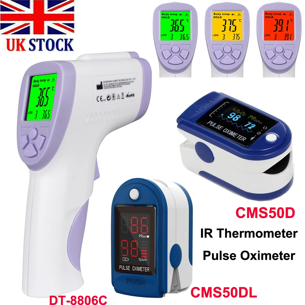 

CONTEC CMS50D CMS50DL Finger Tip Pulse Oximeter Blood Oxygen Saturation SPO2 Monitor Infrared Digital Non-Contact Thermometer