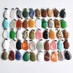 Wholesale 50pcs/lot 2020 trendy hot sell natural stone water drop shape pendants charms for Necklaces making Free shipping