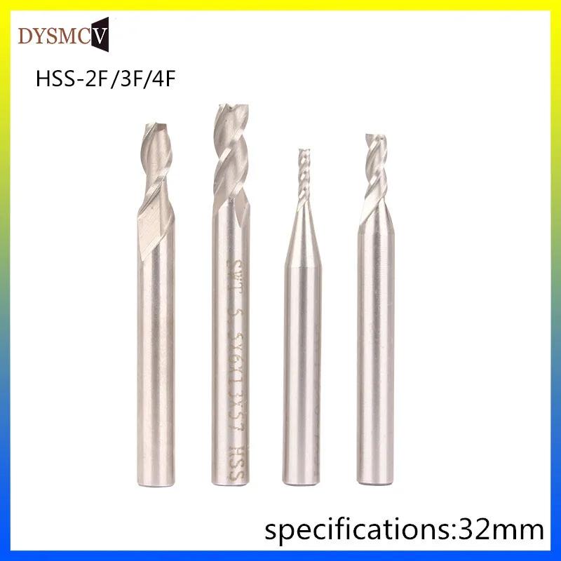 1 piece HSS End mill 32mm 2 flute 3 flute 4 flute HSS end cutter CNC milling machine