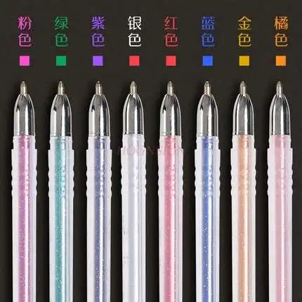 Children's Flash Color Pen Fluorescent Pen Gel Pen Student With Note Pen Bright Flash Hand Account Pen Color Pen Rough Mark Key