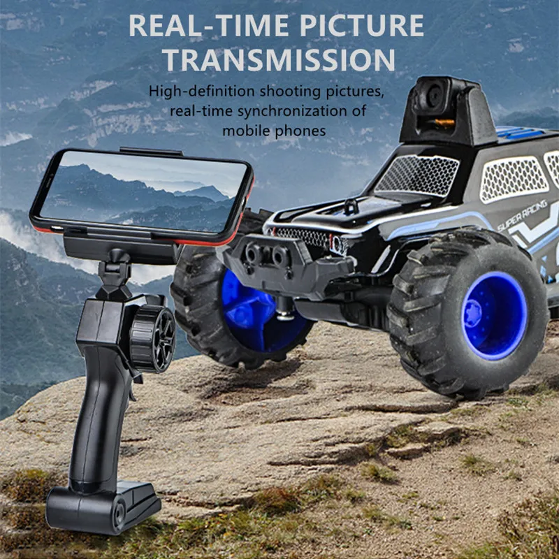 Mini 1:32 High-Speed RC Car 25KM/H WiFi Real-Time Video LED Light Dual-Speed Switching APP Control Off-Road Remote Control Car