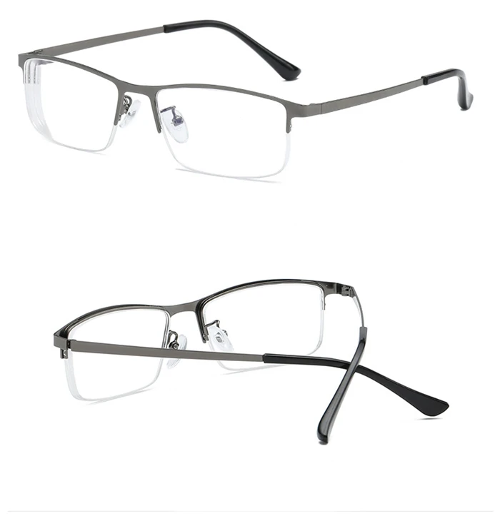 Halber Rahmen blauer Film Anti-Blaulicht kurzsichtige Brille Harz Linse Quadrat kurzsichtige Brille Frau Männer-1,0-1,5 bis-4,0 – Detail 8