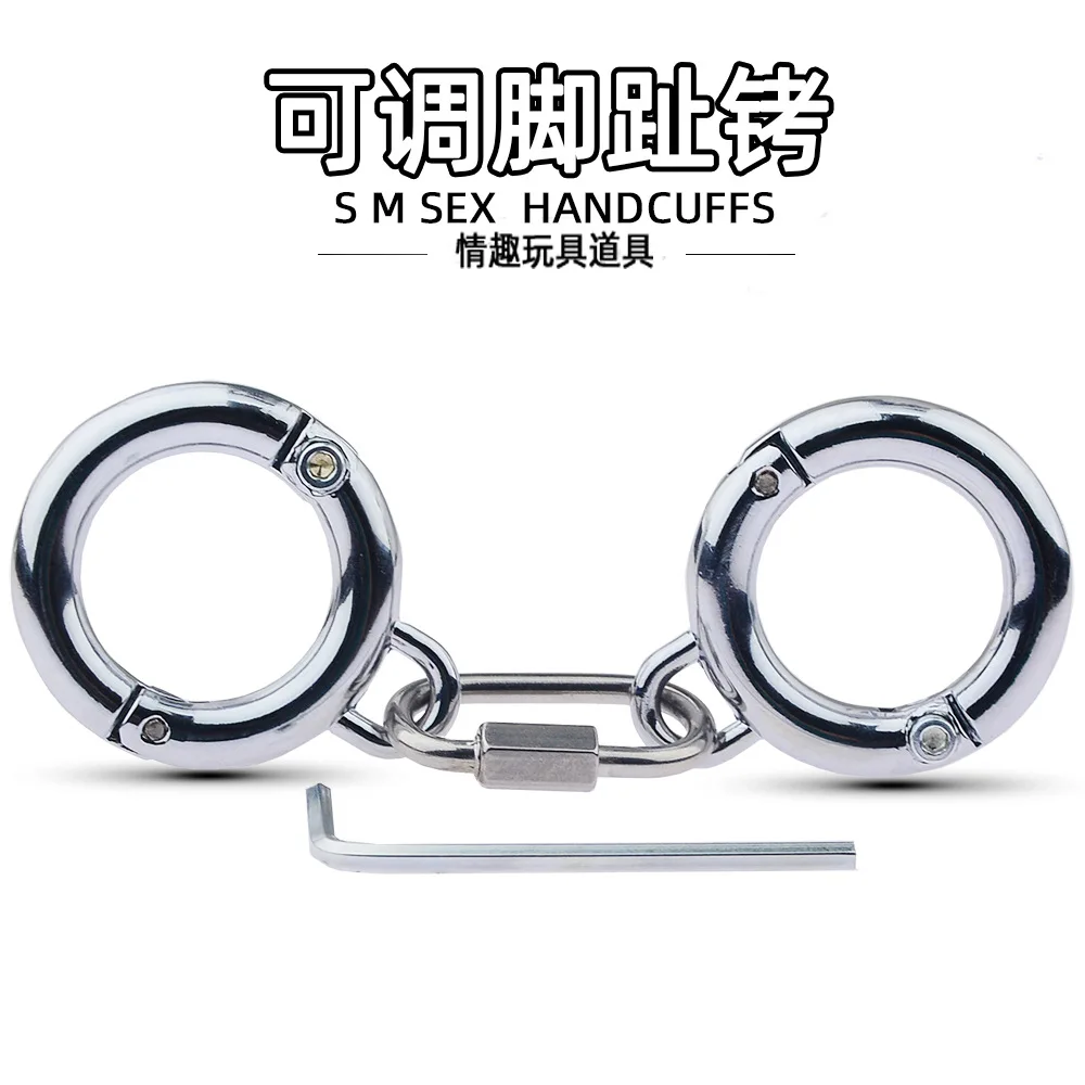 BDSM Stainless Steel Thumb Toes Bondage Cuffs, Brinquedos Sexuais para Casais, Restrições Escravos, Jogos Adultos