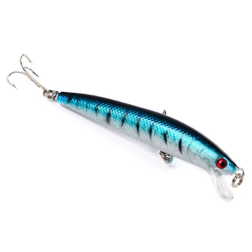 Imagen 1 del producto Señuelos de Pesca Crankbait 95mm 8,5g con anzuelo triple, Wobbler de plástico Artificial, Swimbait, señuelo de pececillo negro para equipo de pesca