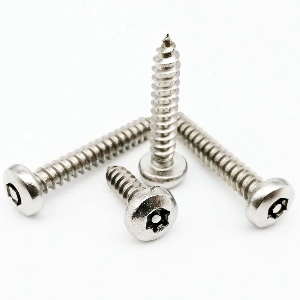 HZYUEGOU 20X M2.9 M3.5 M3.9 M4.2 M4.8 304 Edelstahl Sechsrund-Torx-Schraube mit Sicherheitsstift Selbstschneidende Holzschraube – Detail 2