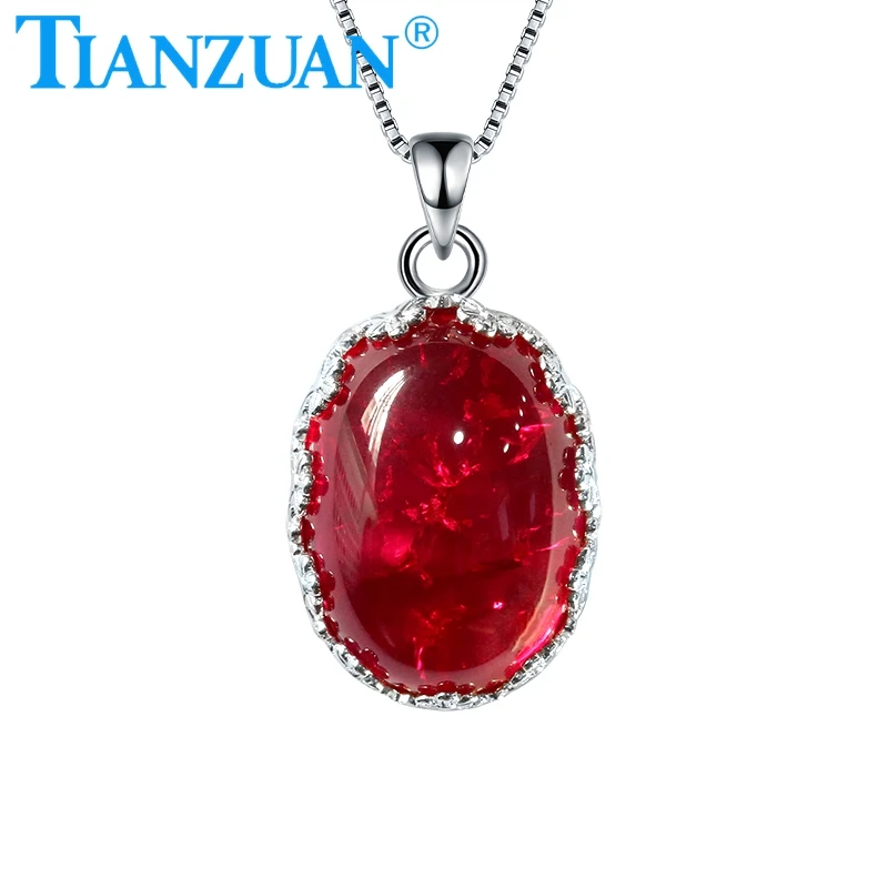 

oval shape cabohon red ruby inclusions stone 925 silver Fashion 23ct 14*19mm oval shape Artificial Jewelry for Pendant Necklace