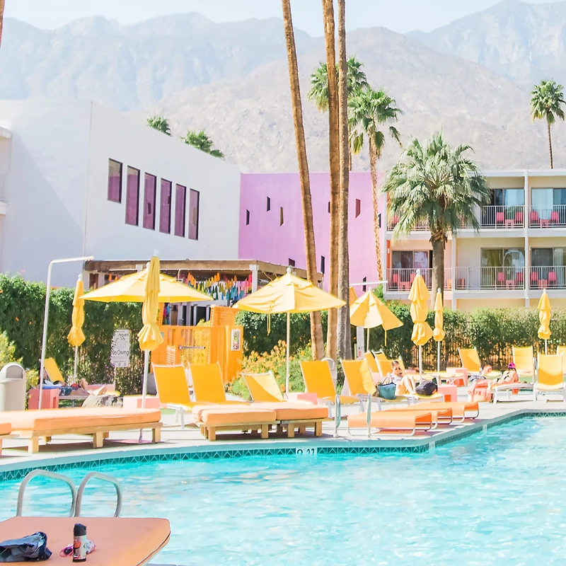 Tropical Palm Tree Canvas Print Saguaro Hotel Poster Palm Springs Photo Landscape Painting Wall Pictures for Living Room Decor