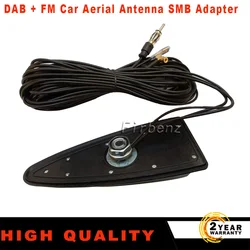1개 신형 12V DAB 차량용 안테나 SMB 어댑터 AM/FM 샤크핀 루프 장식 안테나 블랙 간편 설치 차량용 액세서리