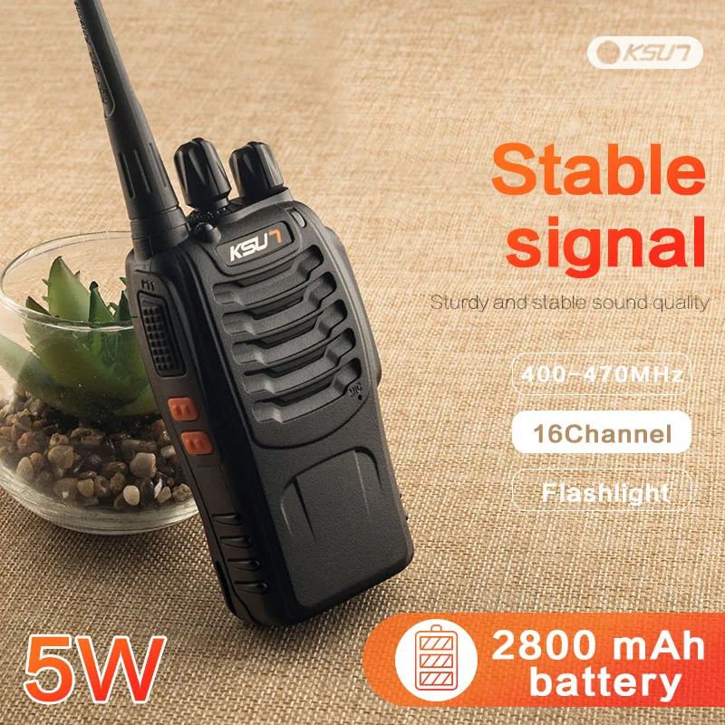 

KSUN 888s Walkie Talkie Portable Radio Station 5W UHF 400-470MHz Comunicador Transmitter Transceiver Radio Set Two Way Radio